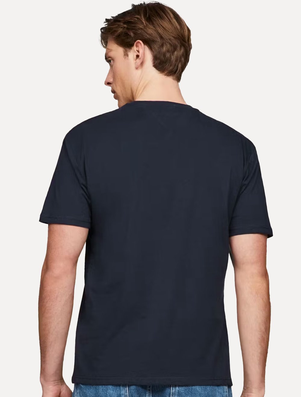 Camiseta Tommy Jeans Masculina Regular Entire Logo Azul Marinho