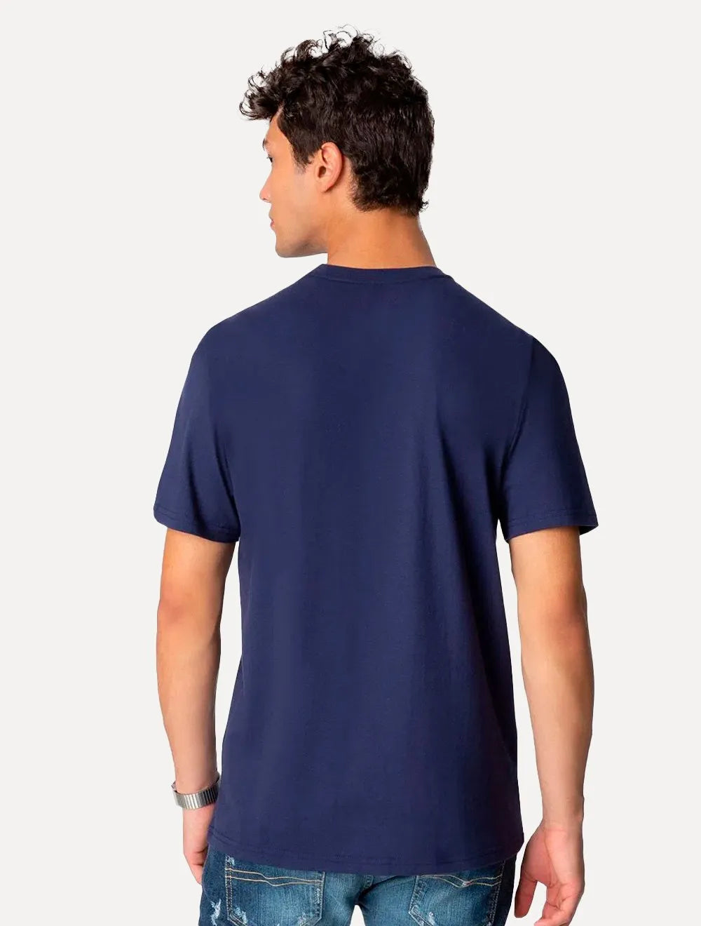 Camiseta Tommy Jeans Masculina Slim C-Neck Flag Azul Marinho