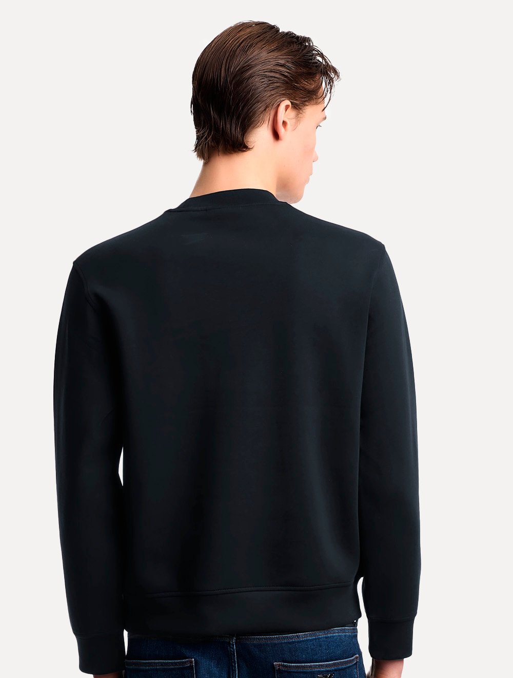 Blusa Moletom Emporio Armani Masculina Essential EA Logo Embroidery Azul Marinho