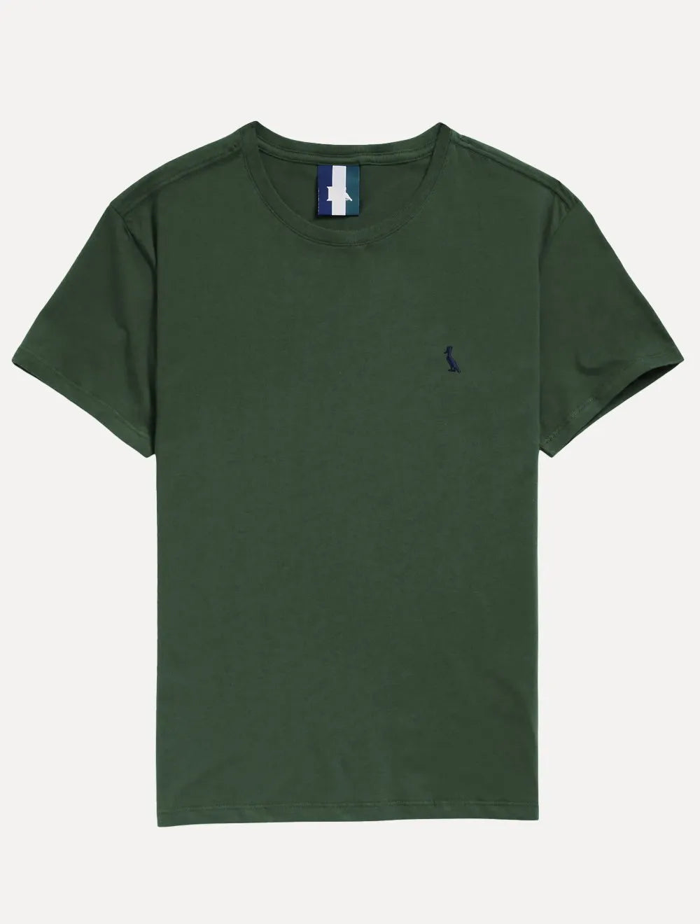 Camiseta Reserva Masculina Slim Algodão Peruano Verde Escuro