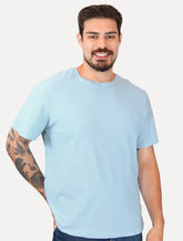 Camiseta Dudalina Masculina Textura Mono Logo Azul Claro