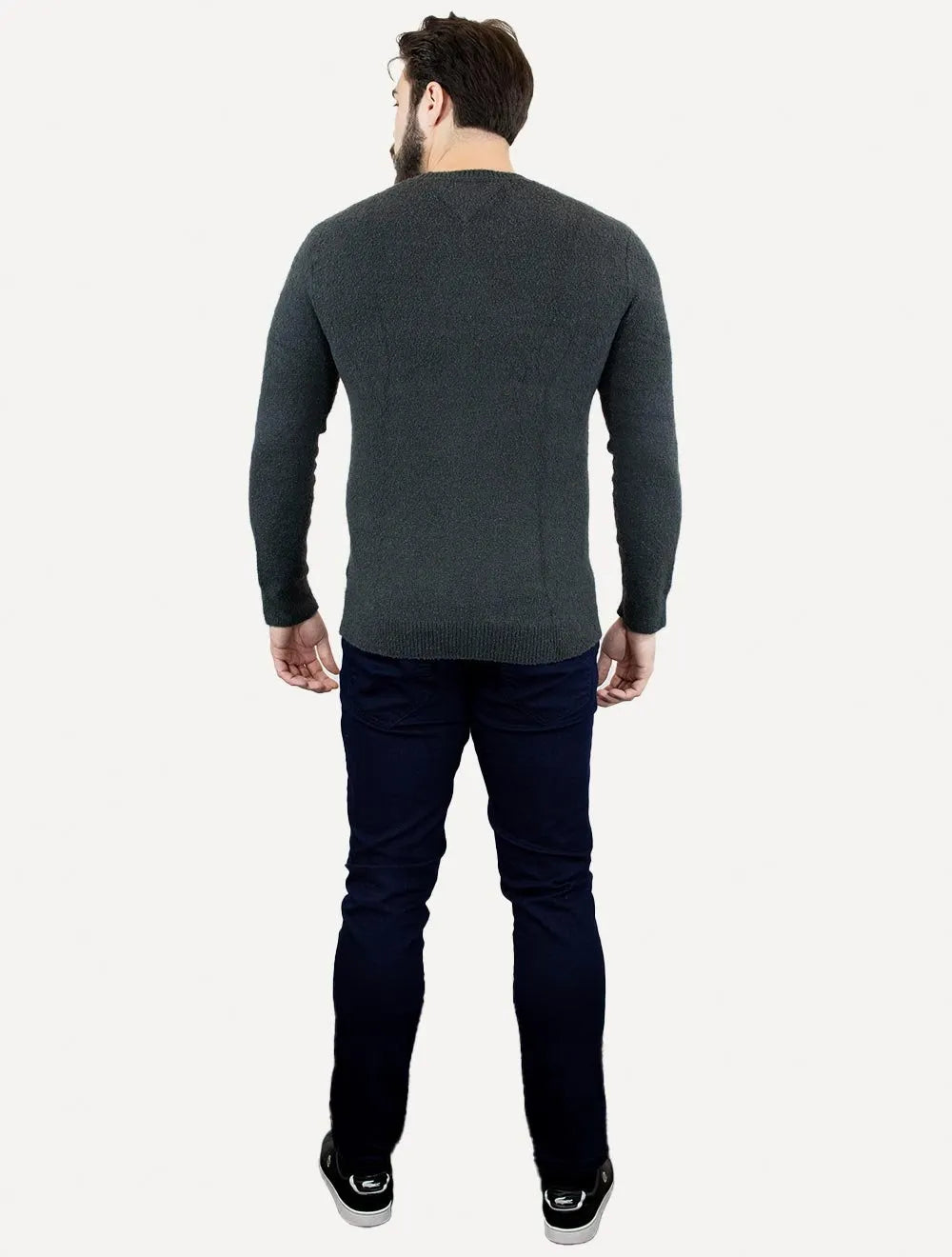 Blusa Tommy Hilfiger Masculina Slim Bouclê Varsity Logo Grafite