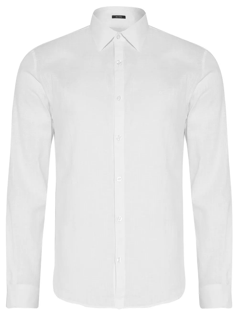 Camisa Ellus Masculina Regular Linen Like Classic Italian Branca