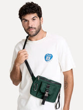 Bolsa John John Masculina Crossbody Gabe Verde Escuro