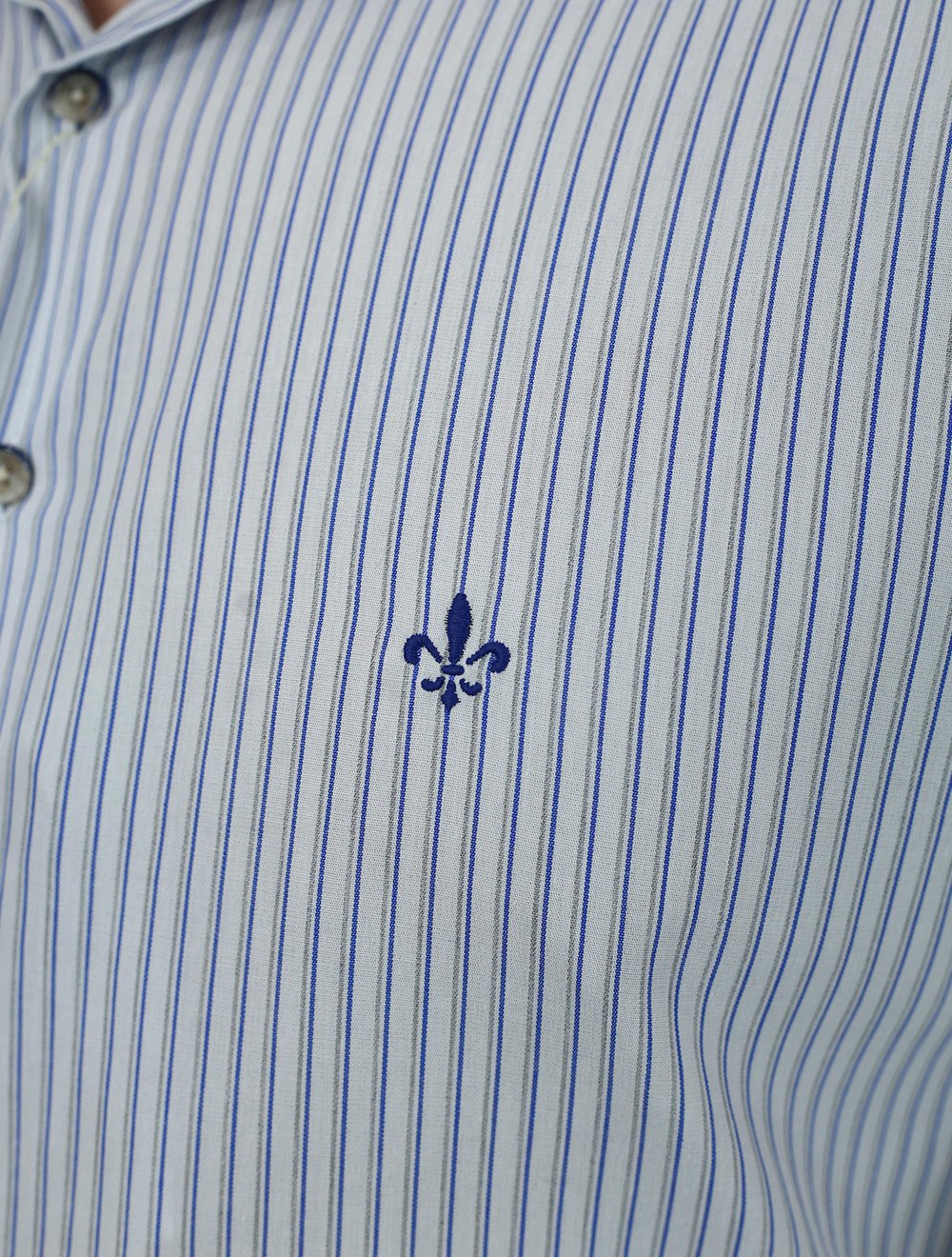 Camisa Dudalina Masculina Slim Fit Superfine Cotton Listrada Branca
