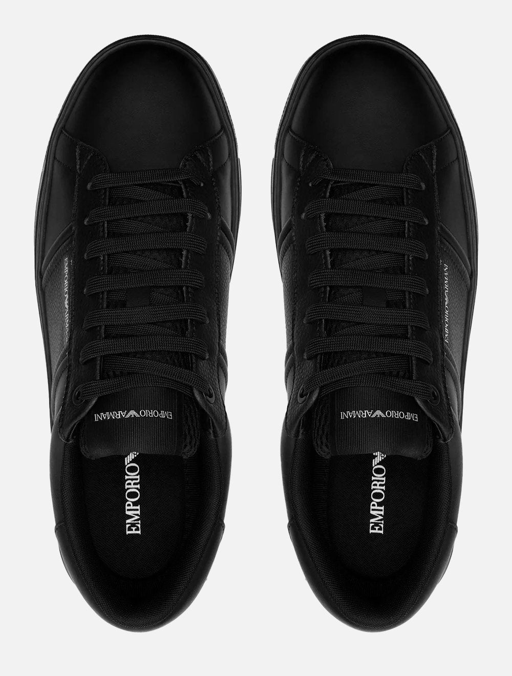 Tênis Emporio Armani Masculino Sneaker Casual Leather Premium Preto