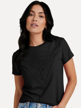 Camiseta Guess Feminina Bust Embroidery Logo Preta