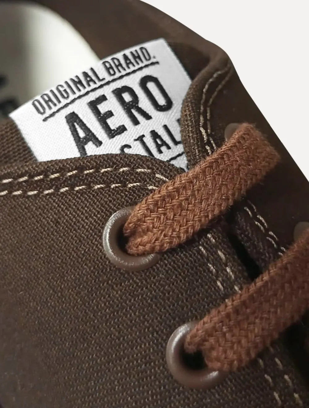 Tênis Aeropostale Masculino Casual Lona Baixo A87 Bordado Marrom Café