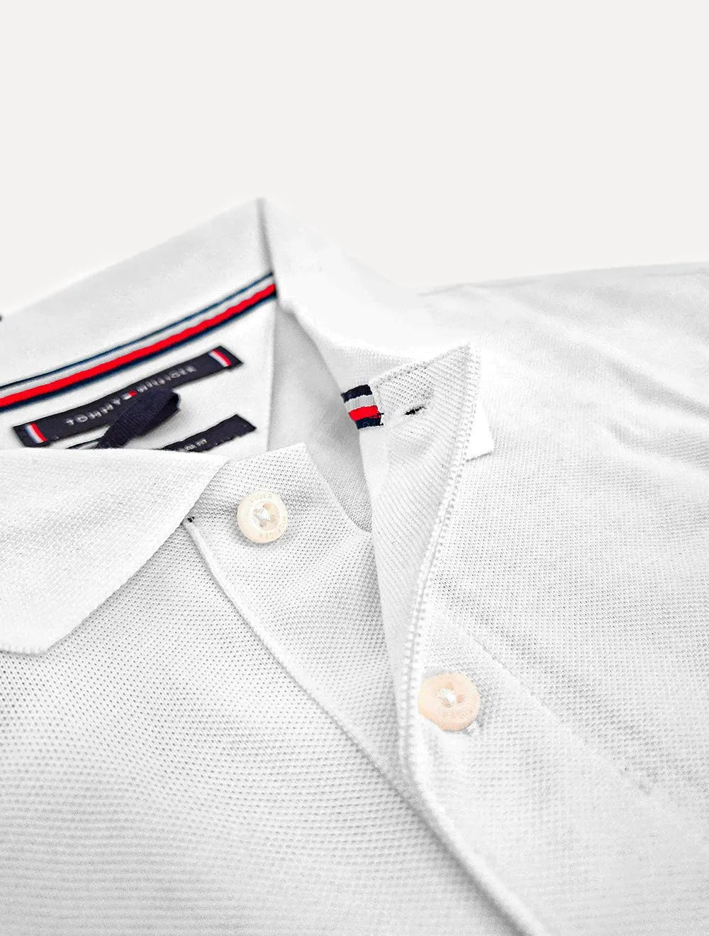 Polo Tommy Hilfiger Masculina Regular Piquet Brand Love Print Branca