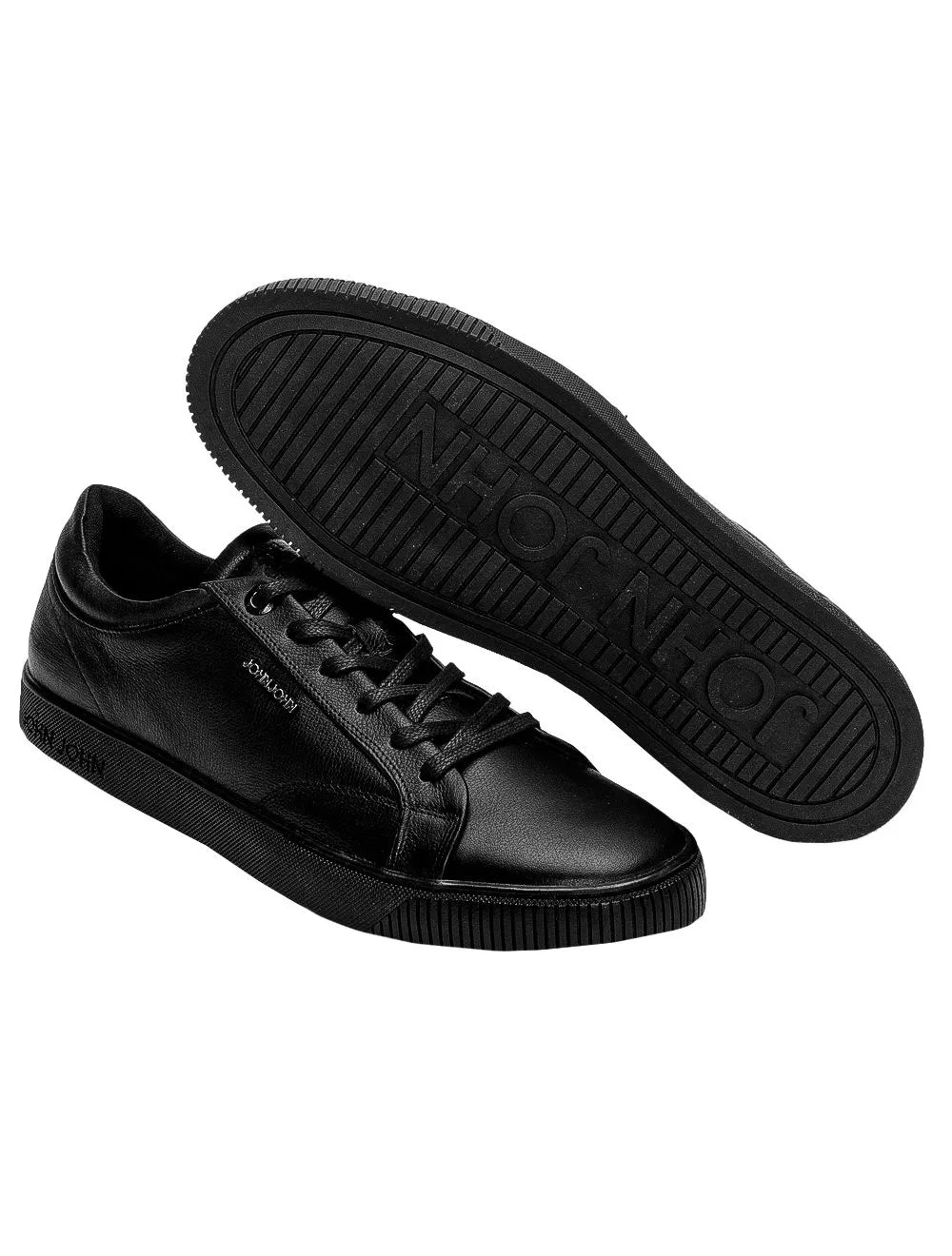 Tênis John John Masculino Bogota Leather Black Preto