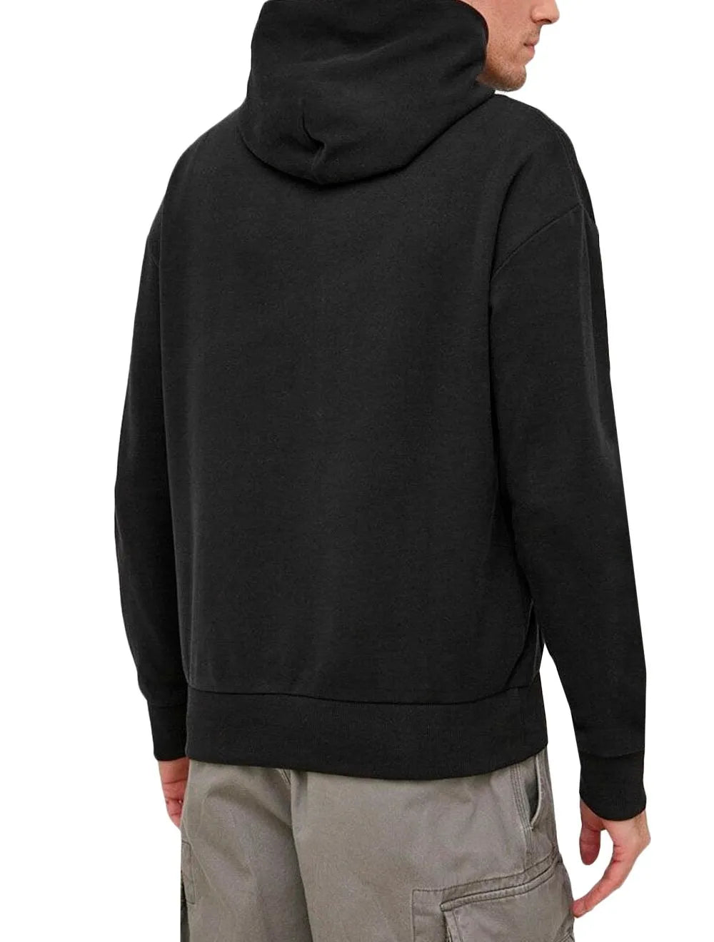 Moletom Calvin Klein Masculino Hoodie Full-Zip CK Tag Preto