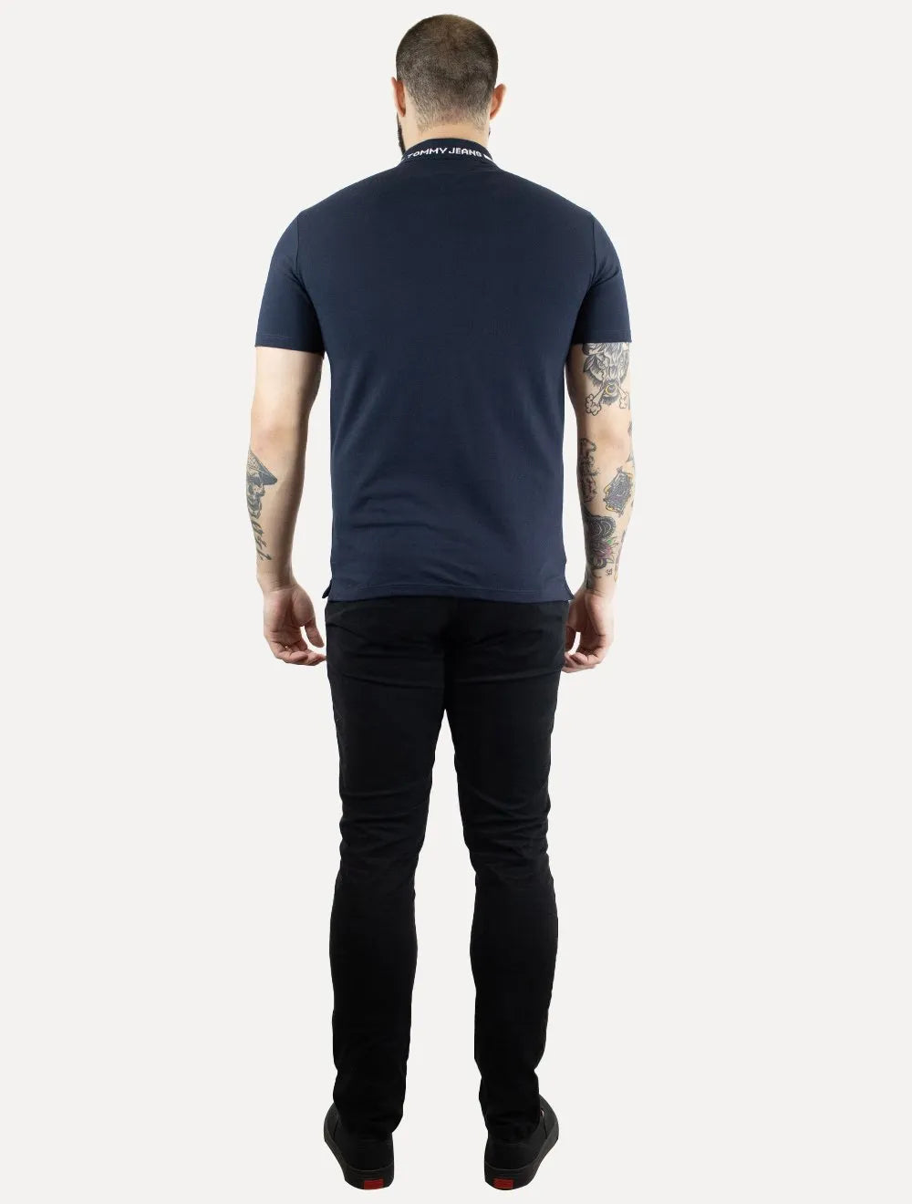 Polo Tommy Jeans Masculina Piquet Regular Tipped Stretch Azul Marinho