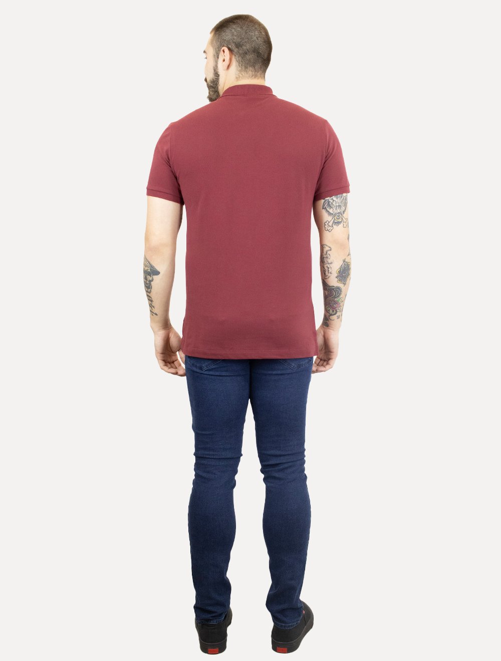 Polo Calvin Klein Masculina Piquet Slim Básica Sem Friso Vermelho Escuro
