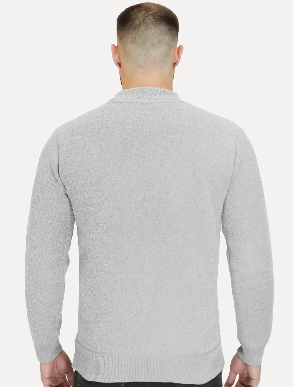 Suéter Dixen Masculino Slim Gola Média Areia Mescla