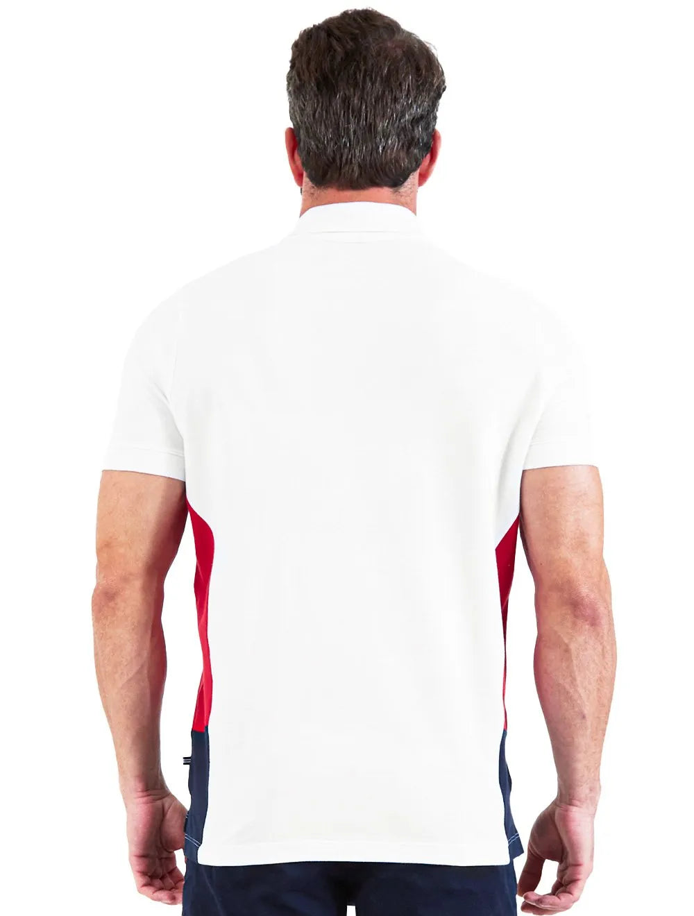 Polo Nautica Masculina Lateral Navy Red Sash Branca