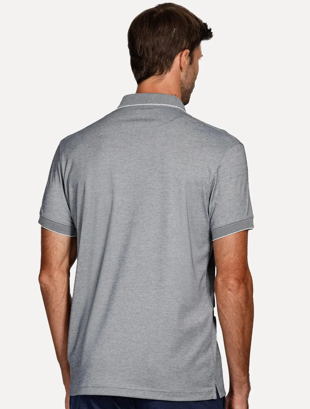 Polo Aramis Masculina Interlock Pima Maquinetada Azul Marinho