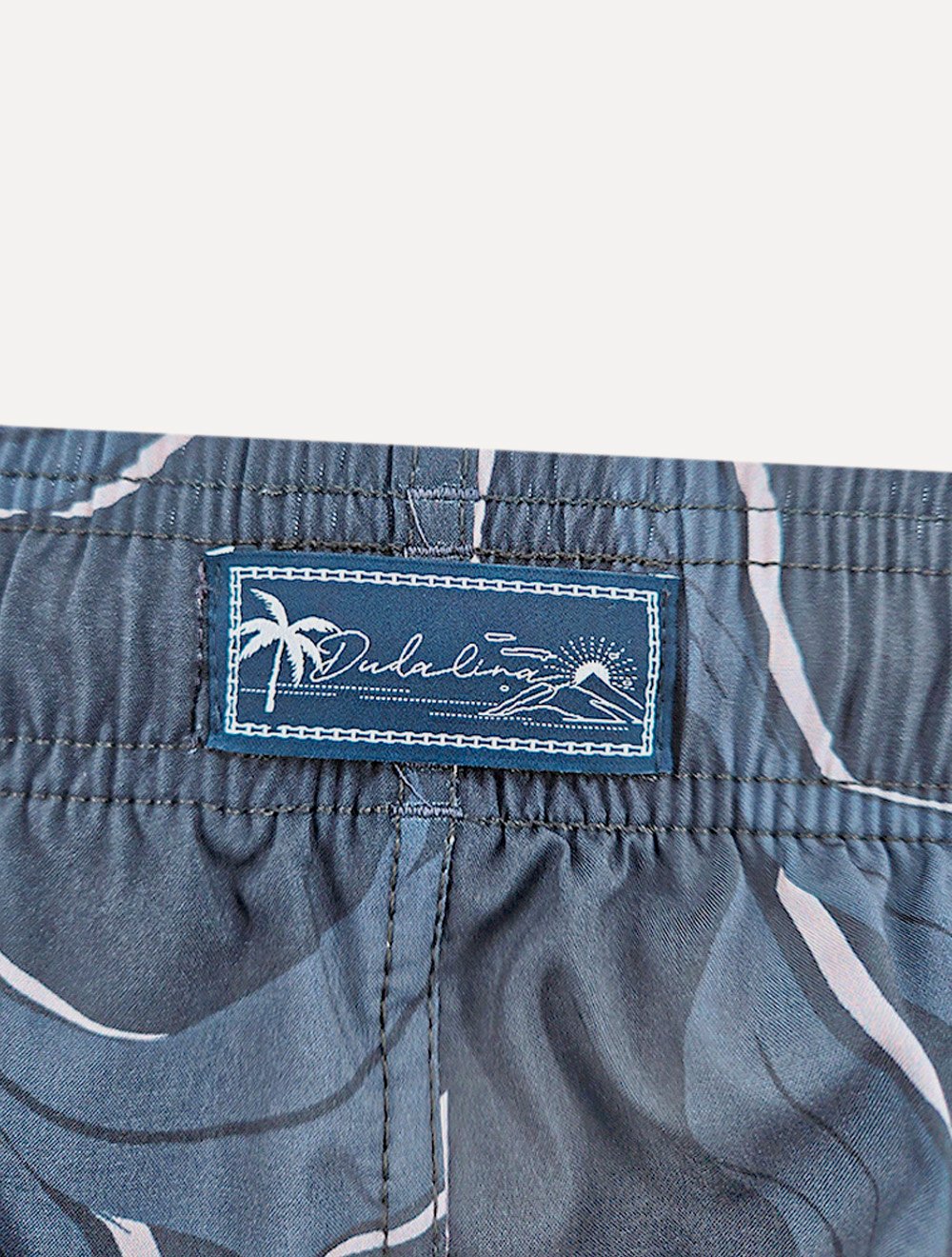 Short Dudalina Masculino D'Água Boxer Estampado Azul Marinho