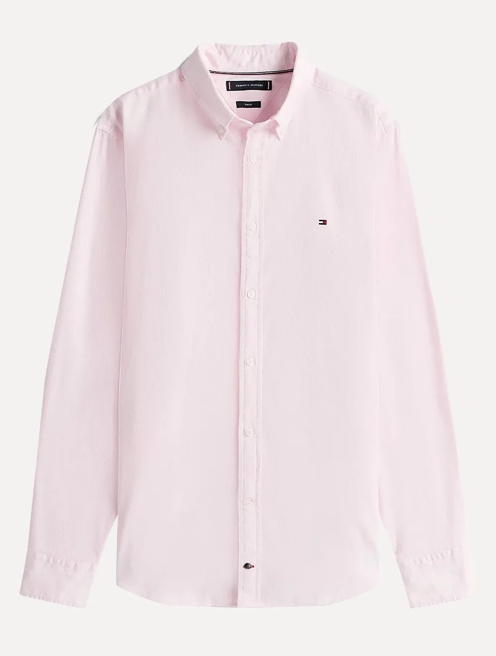 Camisa Tommy Hilfiger Masculina Slim THFlex Poplin Rosa