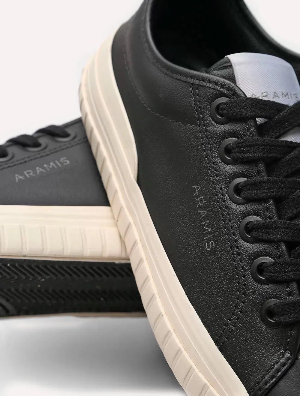 Tênis Aramis Masculino Couro Recortes Deep Leather Preto