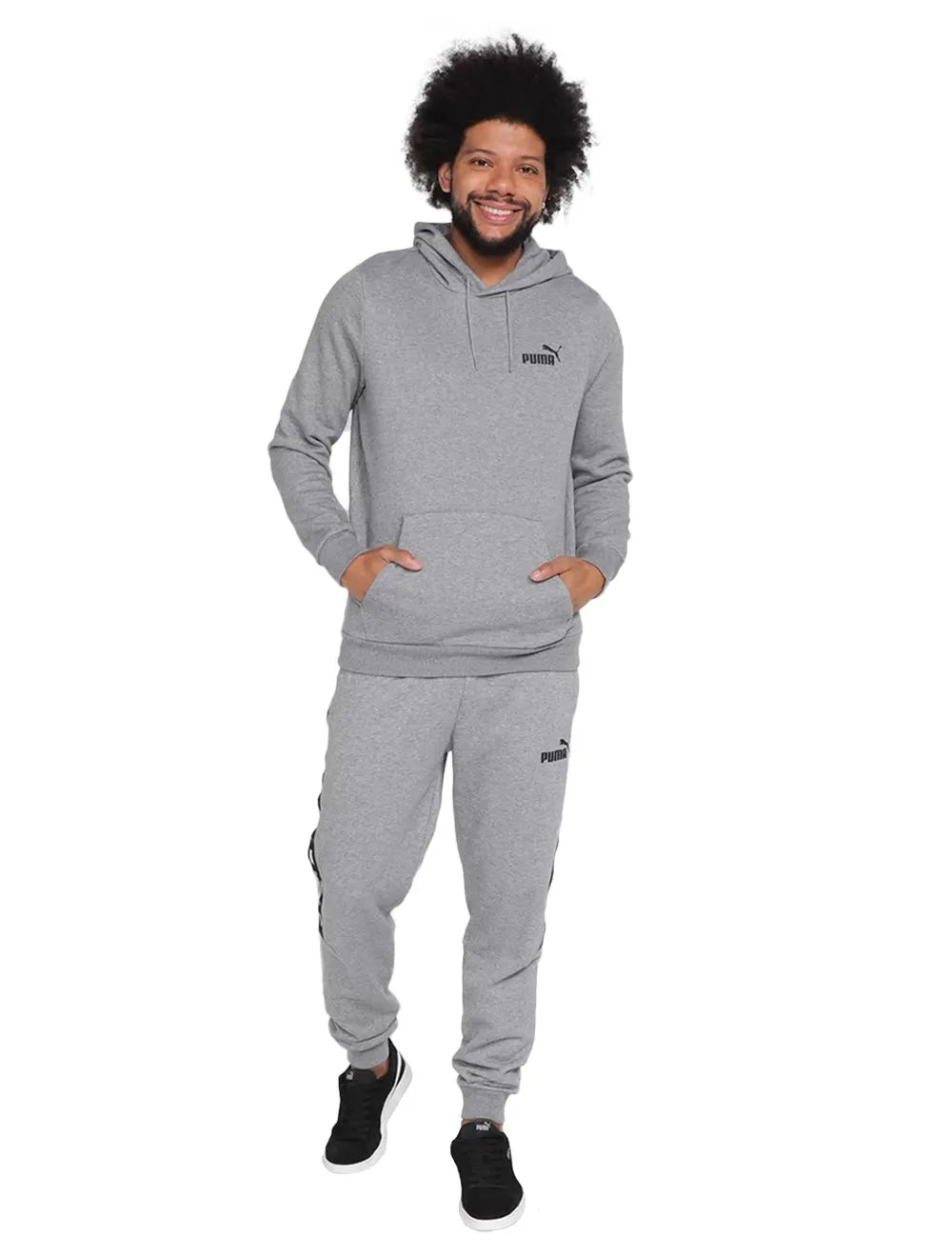 Moletom Puma Masculino Hoodie Essentials Small Logo Cinza Mescla