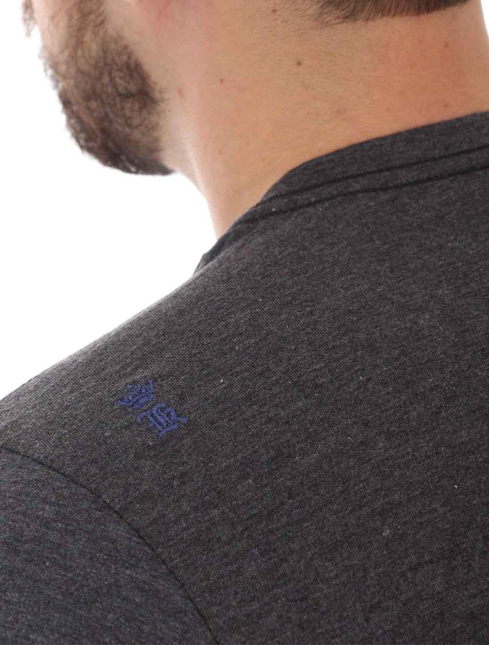 Camiseta Sergio K Masculina Back To Basics Blue Logo Chumbo Mescla