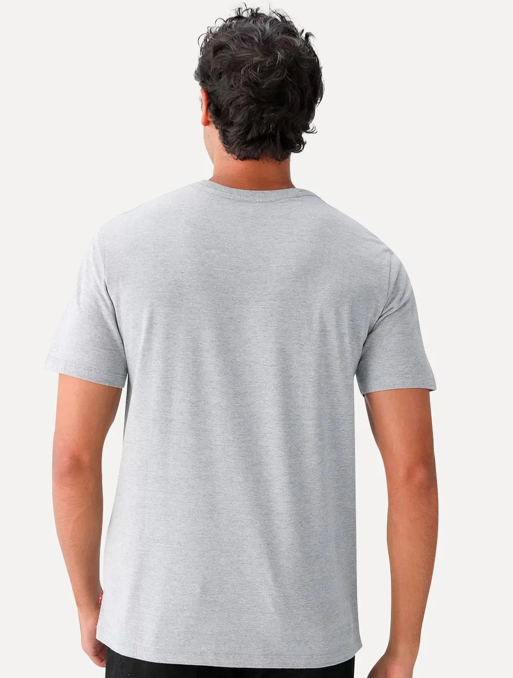 Camiseta Levis Masculina Logo Batwing Cinza Mescla