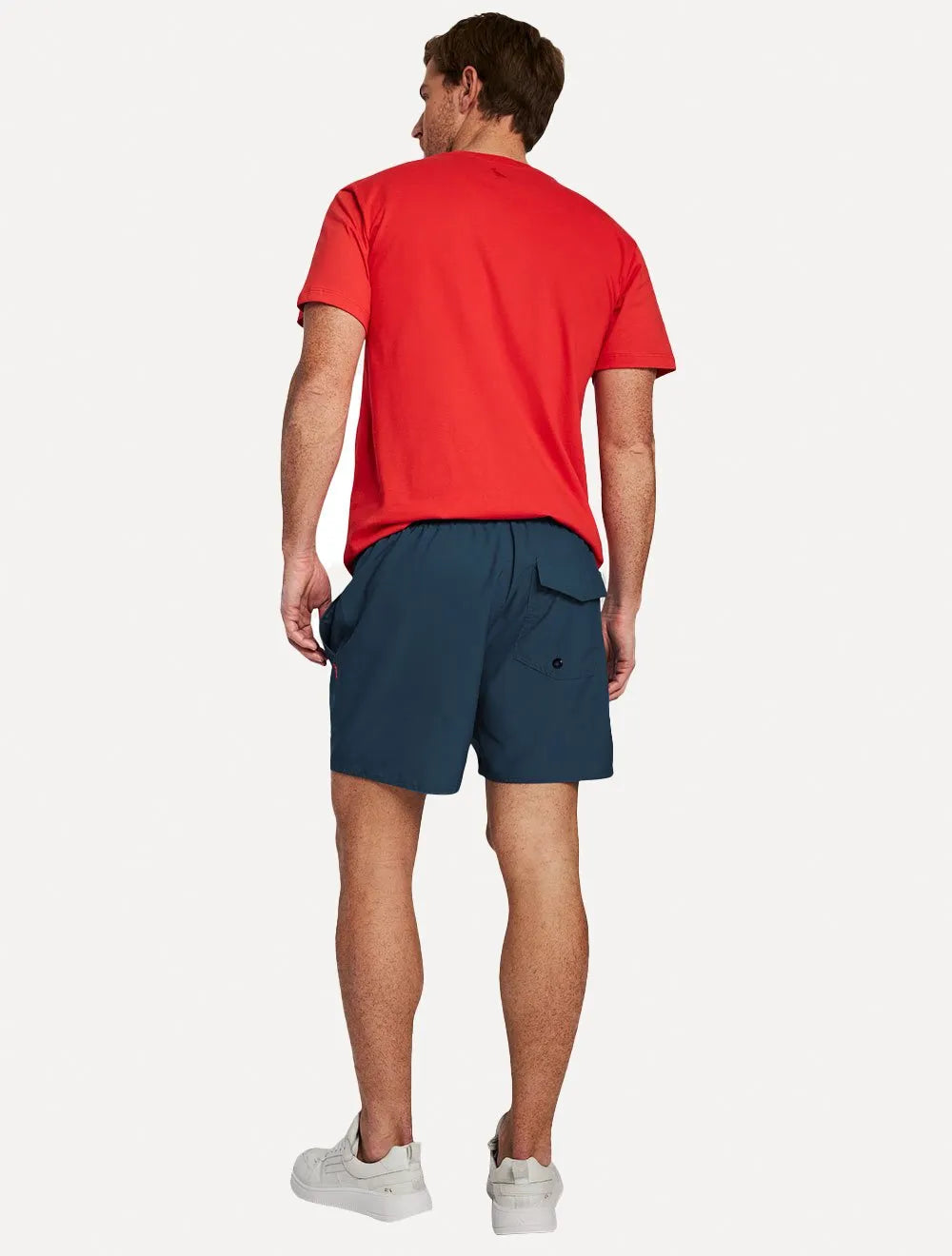 Short Reserva D'Água Beachwear Liso Tag Lateral Azul Marinho