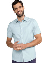 Camisa Ellus Masculina Manga Curta Tricoline LY Classic Italian Azul Claro