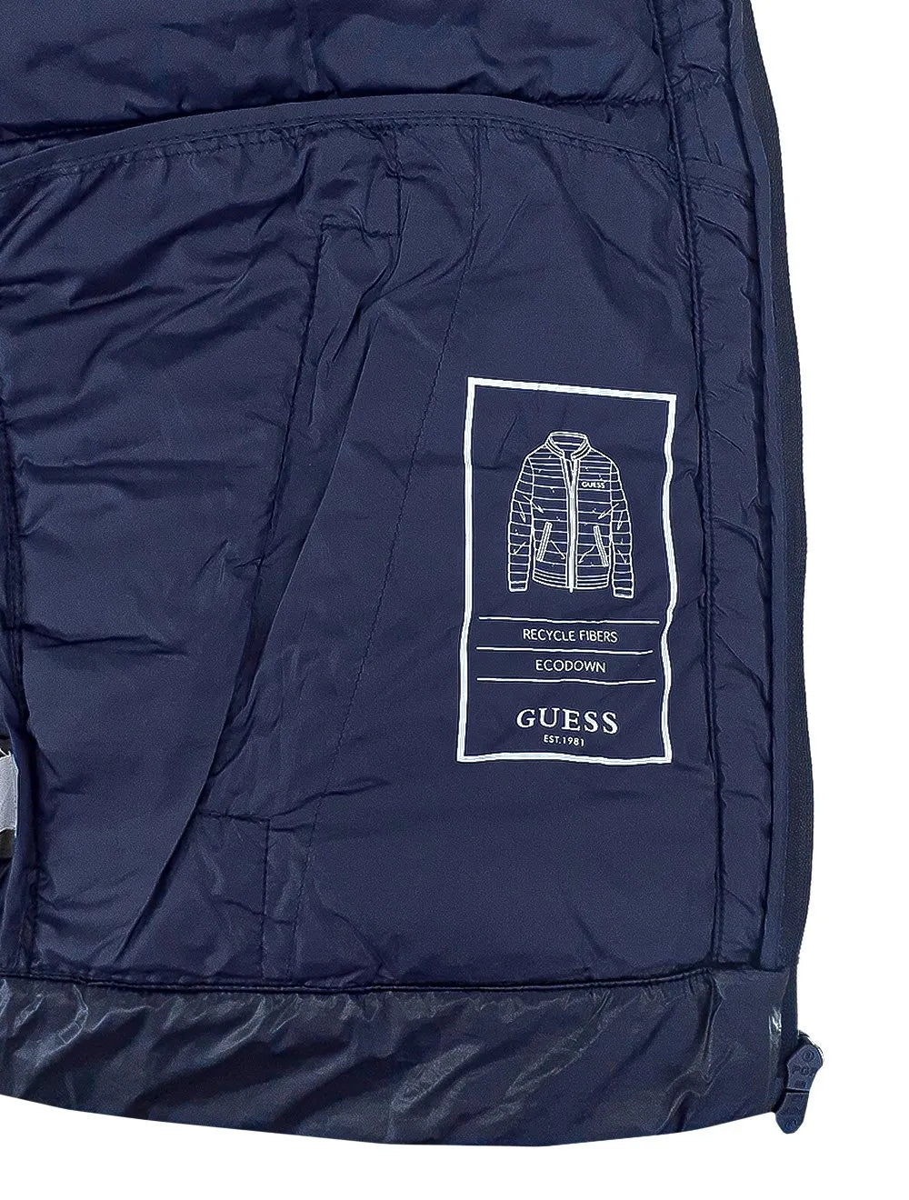 Jaqueta Guess Masculina Nylon Doudoune Urban Azul Marinho