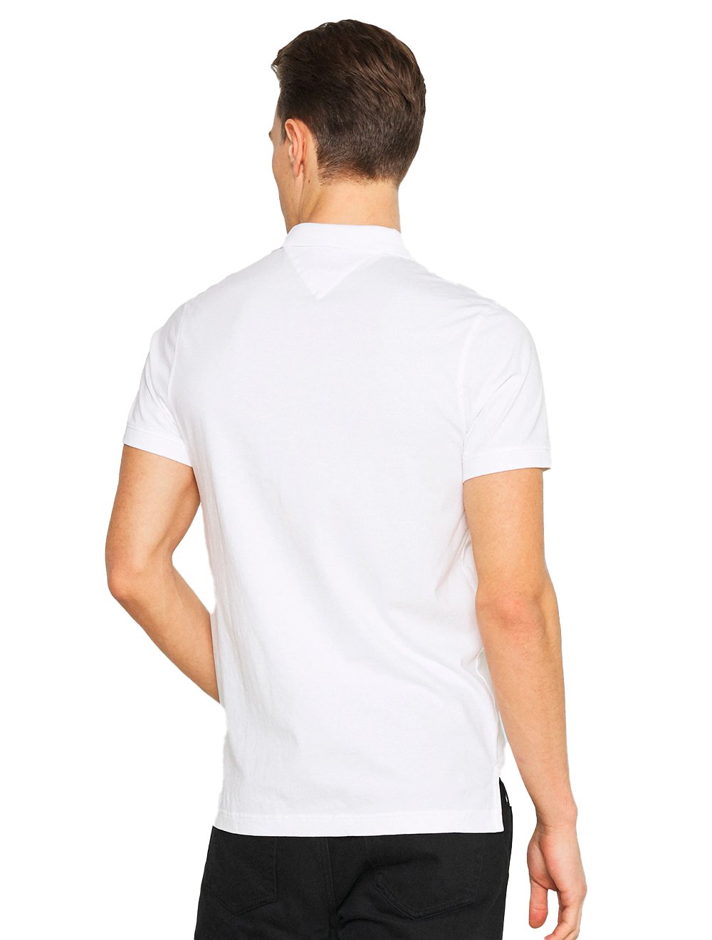 Polo Tommy Hilfiger Masculina Malha Clean Jersey Branco