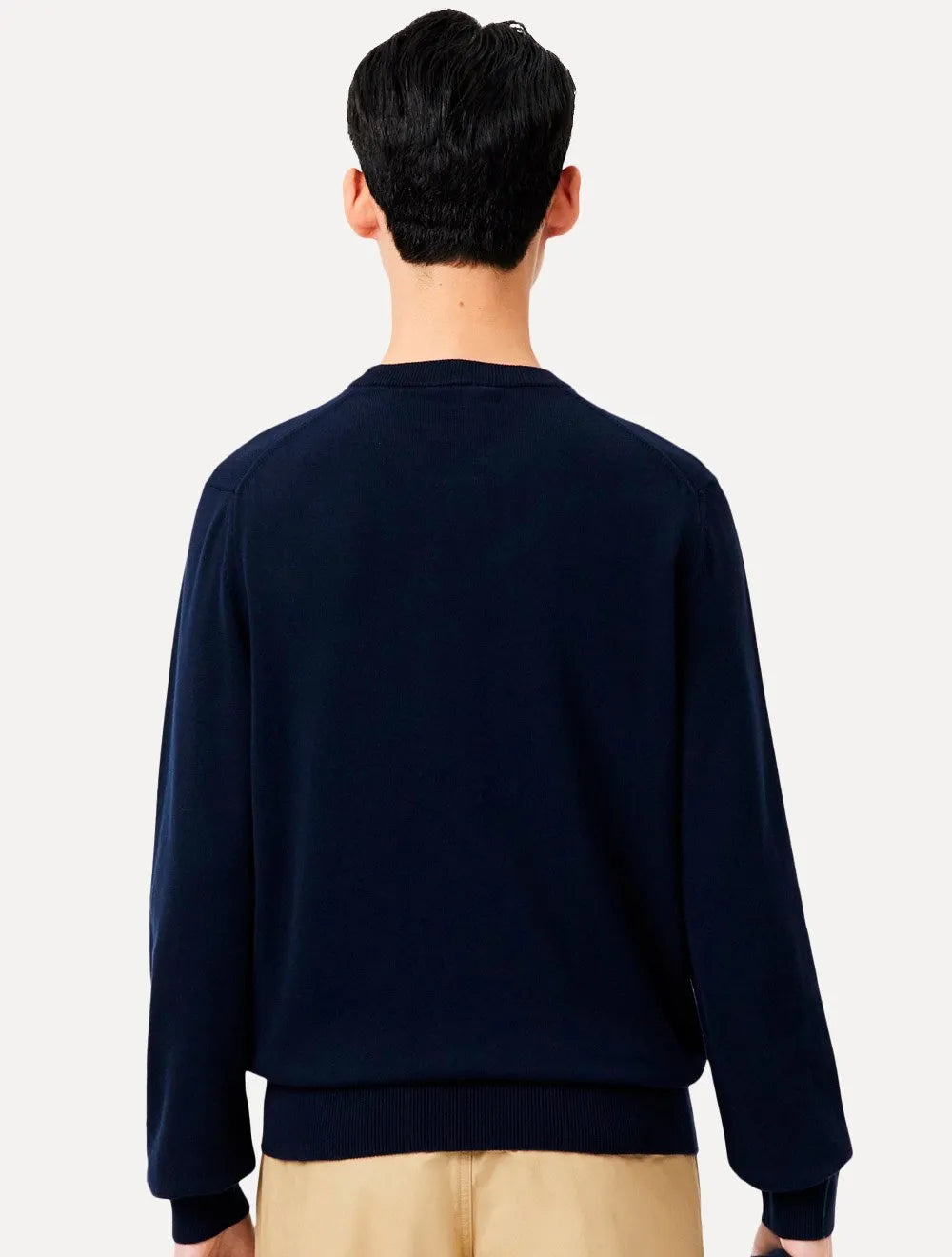 Suéter Lacoste Masculino Regular Fit Gola Redonda Logo Azul Marinho