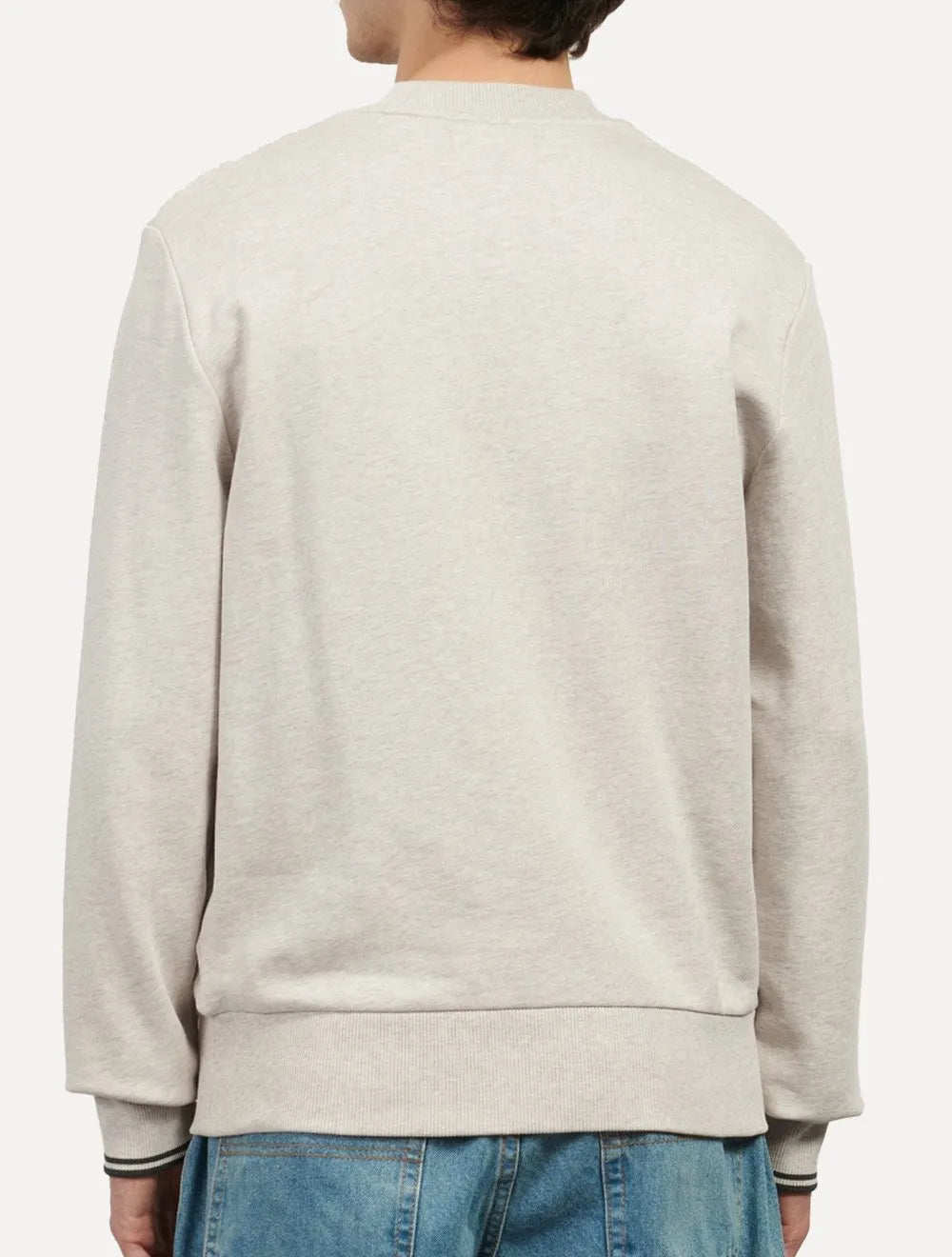 Moletom Fred Perry Masculino Crewneck Laurel Off-White Mescla