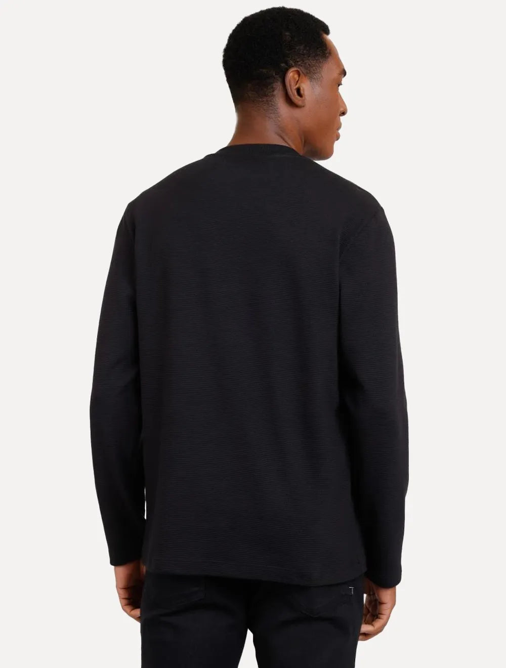Blusa Aramis Masculina Regular Suedine Canelado Preta