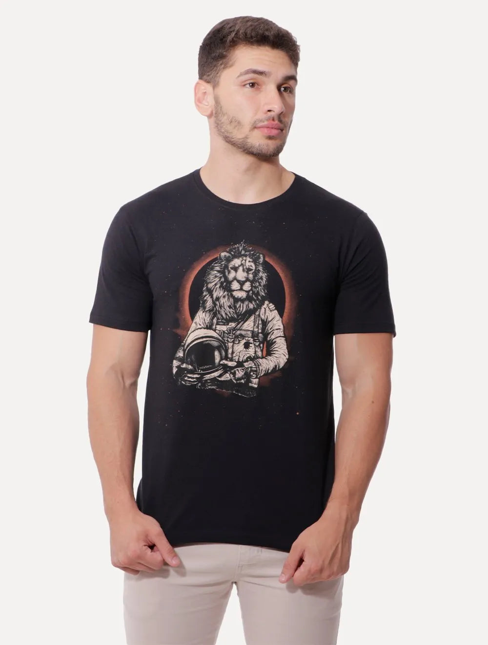Camiseta Von der Volke Masculina Origineel Lion Space Preta