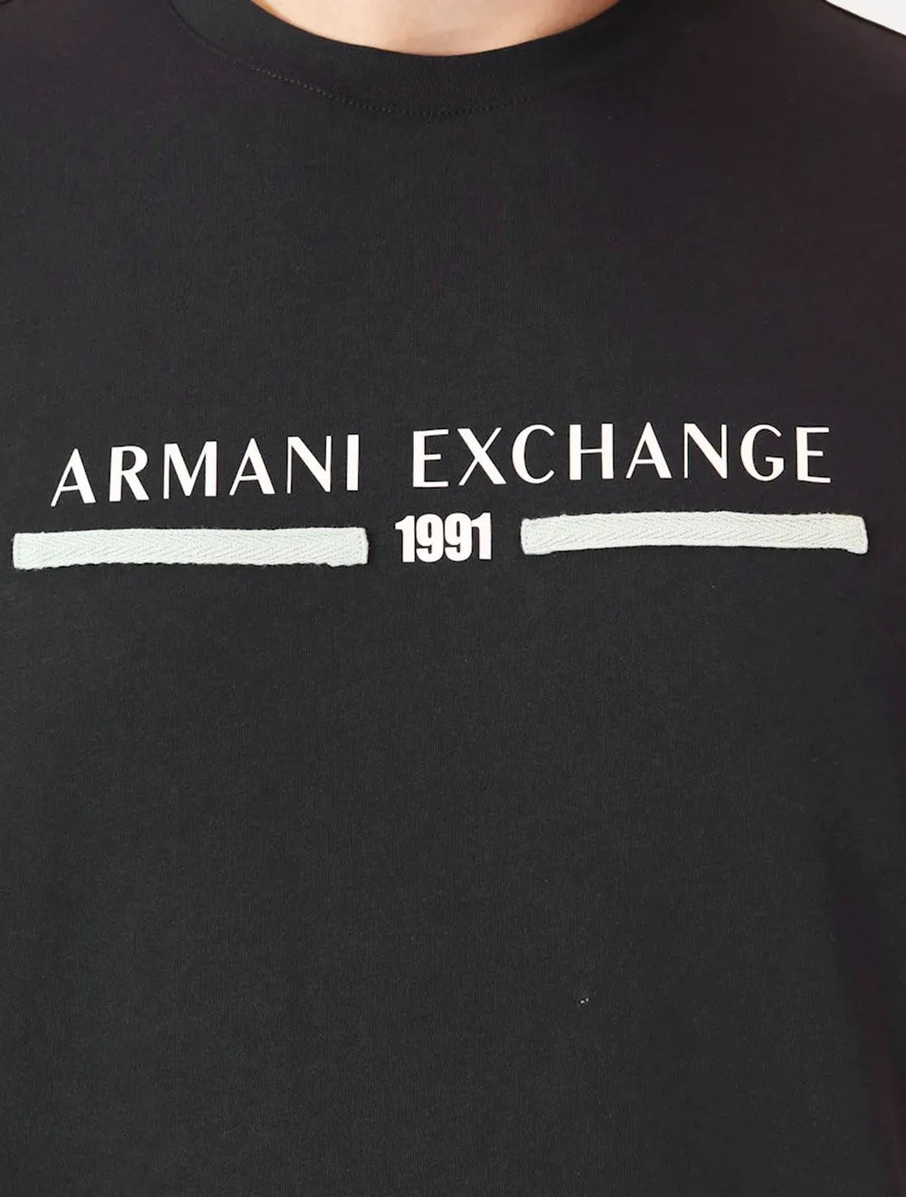Camiseta Armani Exchange Masculina Regular 1991 Chest Logo Azul Marinho