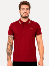 Polo Colcci Masculina Piquet Orange Logo Bordô