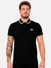 Polo Colcci Masculina Regular Piquet Rubber Logo Preto