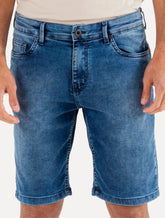 Bermuda King & Joe Jeans Masculina Slim Blue Black Azul Médio