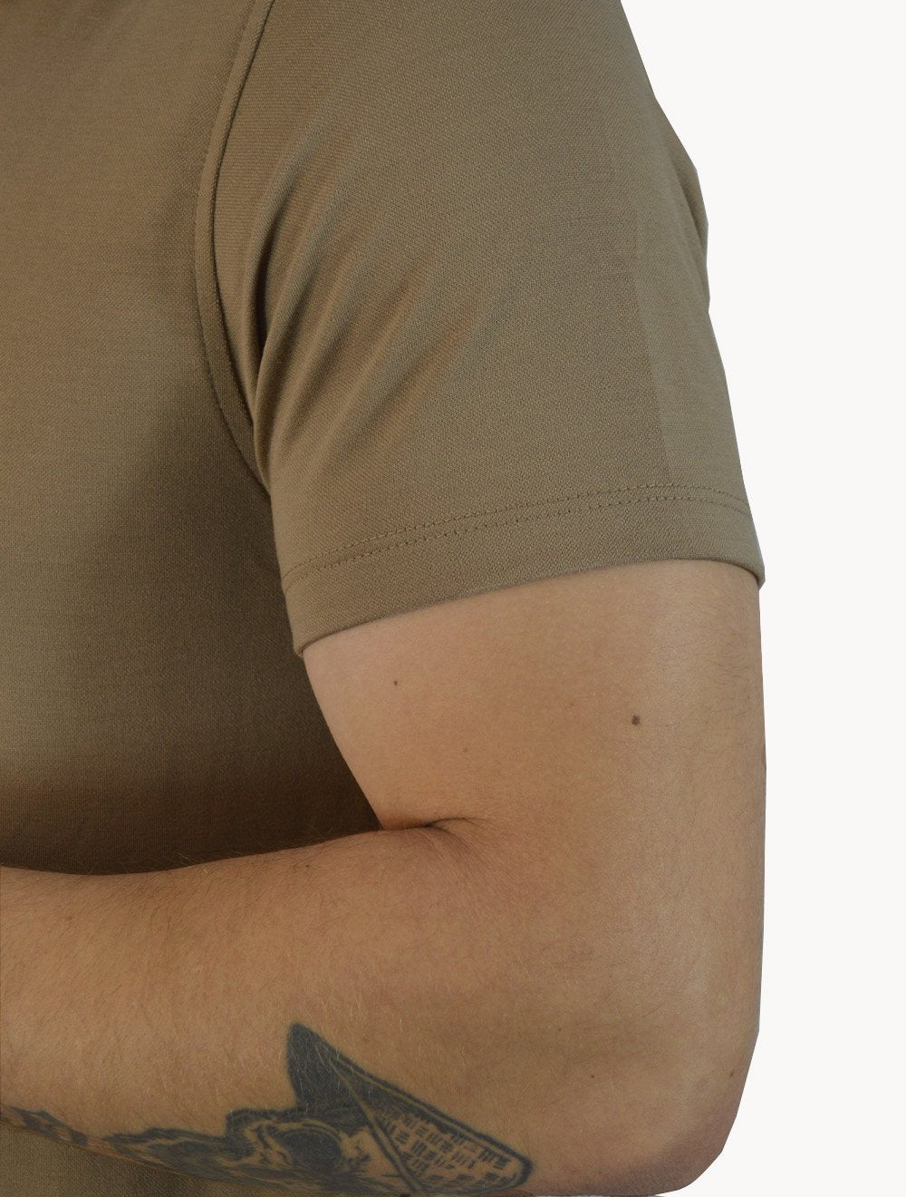Polo Dudalina Masculina Malha Gola Friso Binada Cáqui