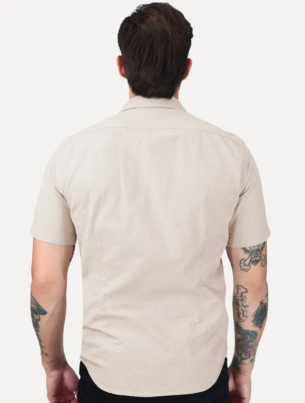 Camisa Aramis Masculina Manga Curta Slim Oxford Planalto Cáqui