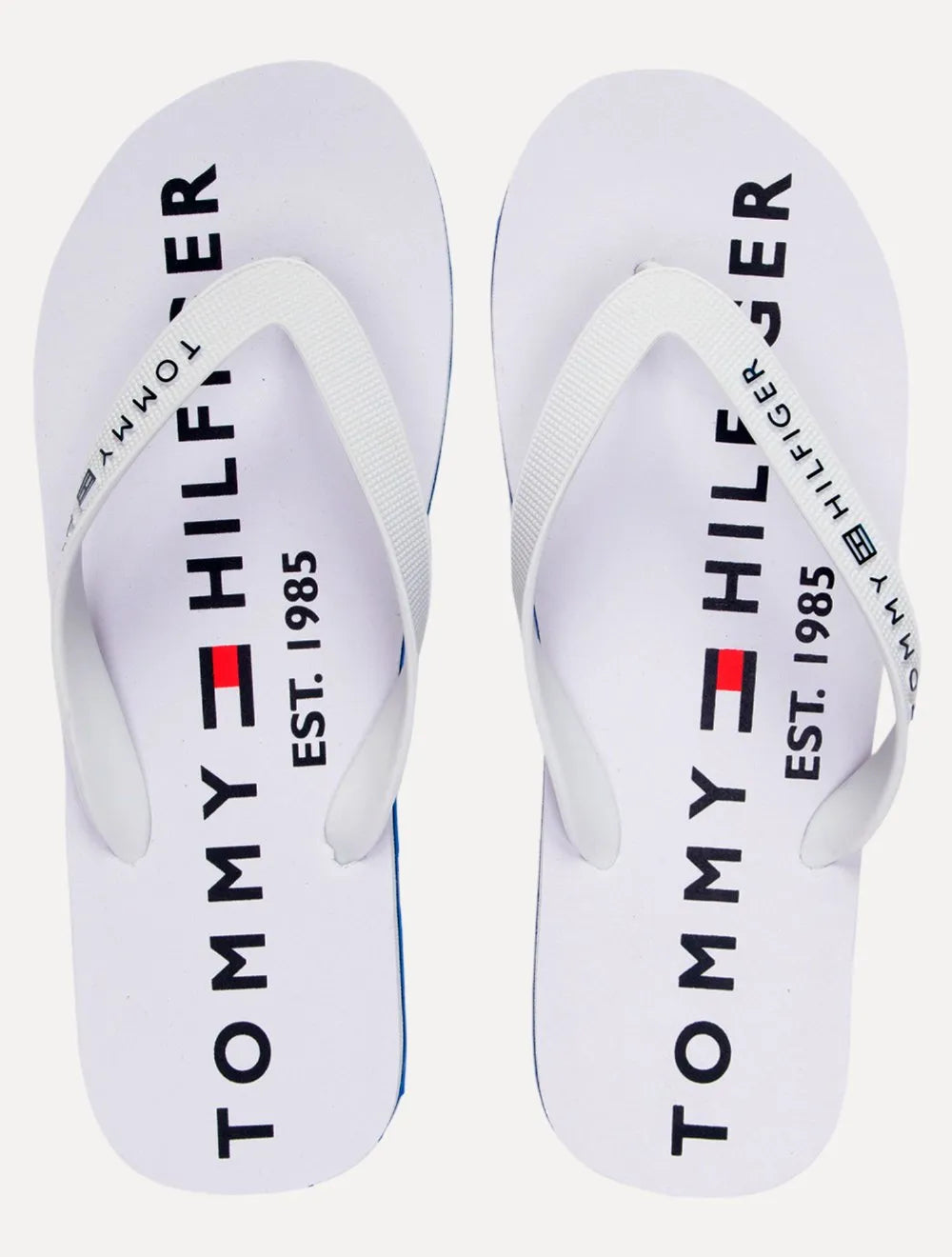Chinelo Tommy Hilfiger Masculino Rubber Strip Simon 34R Azul/Branco