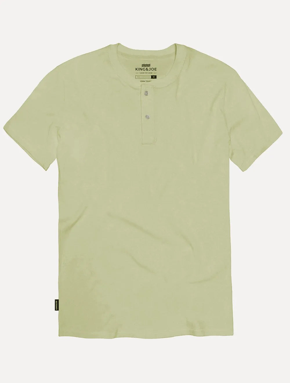 Camiseta King & Joe Masculina Botão Pima Touch Henley Verde Oliva