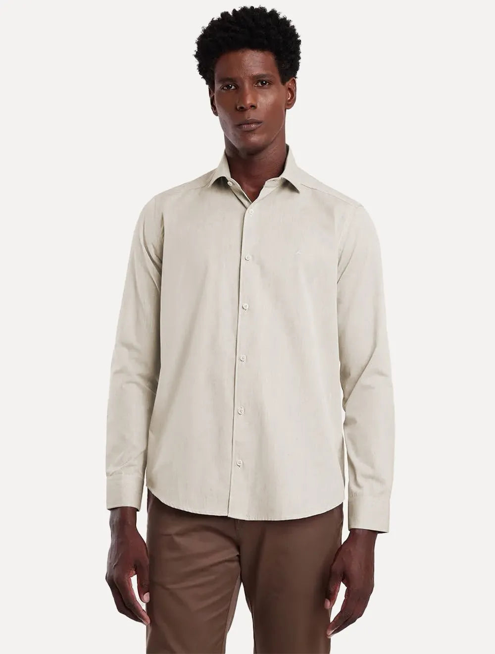 Camisa Aramis Masculina Slim Algodão Willis Areia