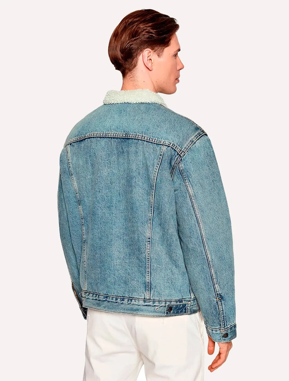 Jaqueta Jeans Levis Masculina Sherpa Trucker Azul Claro