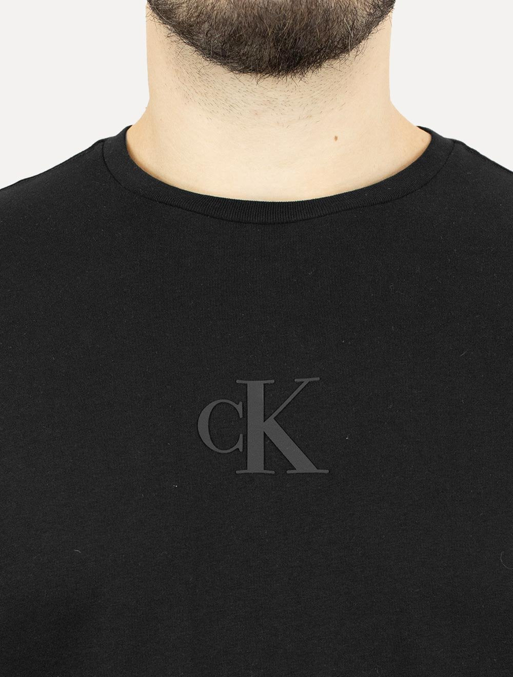 Camiseta Calvin Klein Jeans Masculina Logo CK Frontal Preto