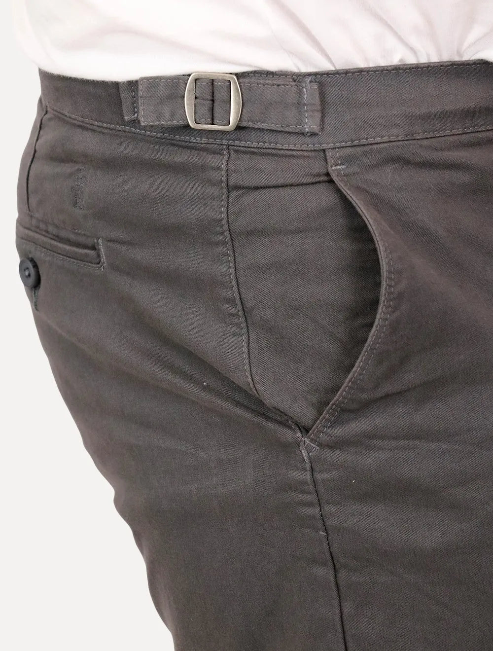 Bermuda Sergio K Masculina Chino Sarja Elastano Fivela Chumbo