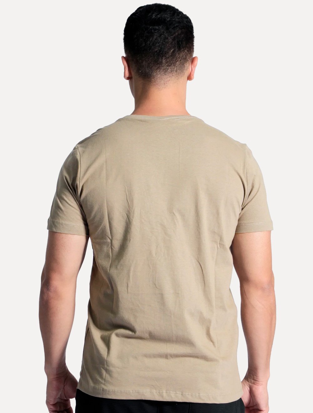 Camiseta Aramis Masculina Estampa Assinatura 1995 Peito Cáqui