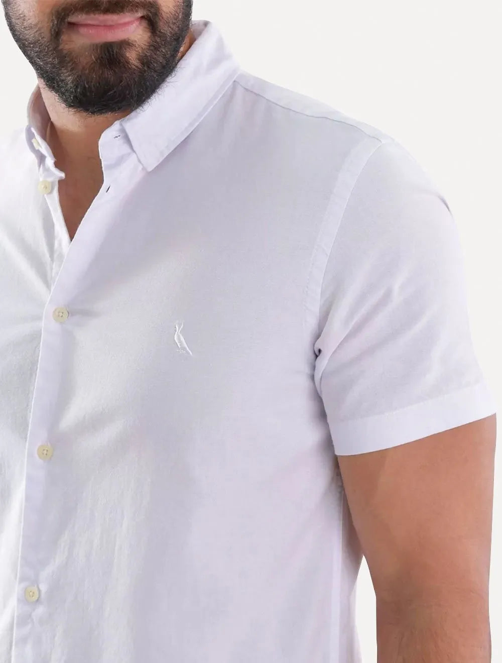 Camisa Reserva Masculina Manga Curta Oxford Color Branca