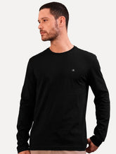 Camiseta Calvin Klein Masculina Meia Malha CK Signature Preta