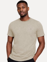Camiseta Dudalina Regular Fit Listras Relevo Cáqui Claro